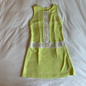 5226 Celia Kritharioti bright yellow knee-length dress - M